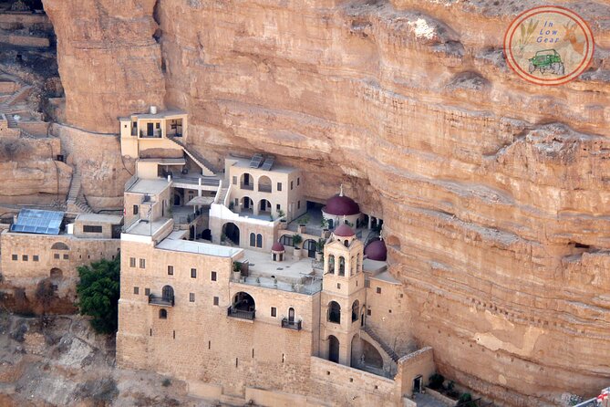 4WD St. George's Monastery Jordan Baptize Dead Sea adventure tour - The Good Samaritan site from a Crusader fort