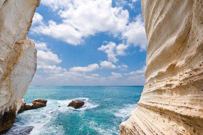Caesarea, Rosh Hanikra and Acre Day Trip from Tel Aviv - Caesarea: Roman stone beside the Mediterranean