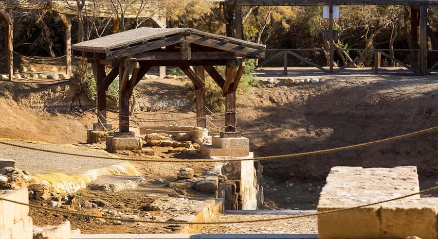 From Amman: Bethany Baptism Jordan River Site Visit - Walking through the baptism site